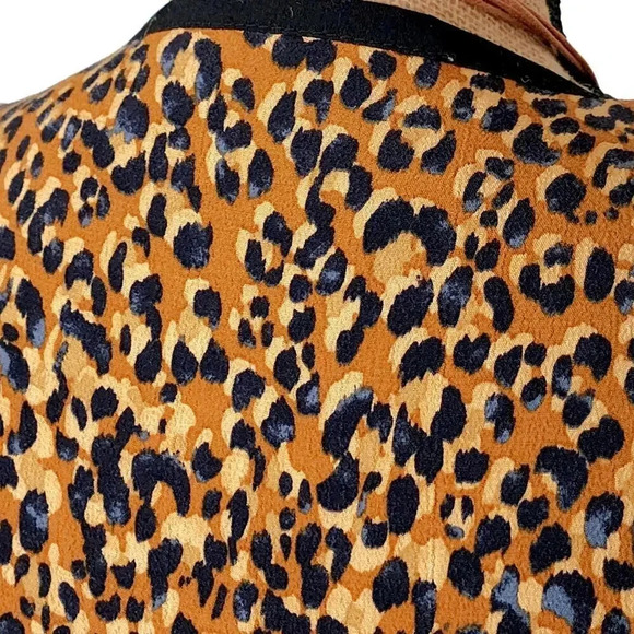 Zara TRF Animal Cheetah Print Pleated Shoulder Lined Jacket Dress Sz Small Maxi - Picture 4 of 15